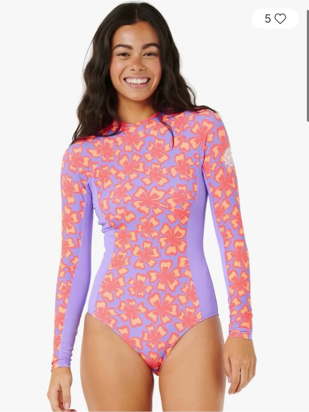 Womenโs Rip Curl Neon Isles Long Sleeve UPF 50+ Surfsuit surf size large surf